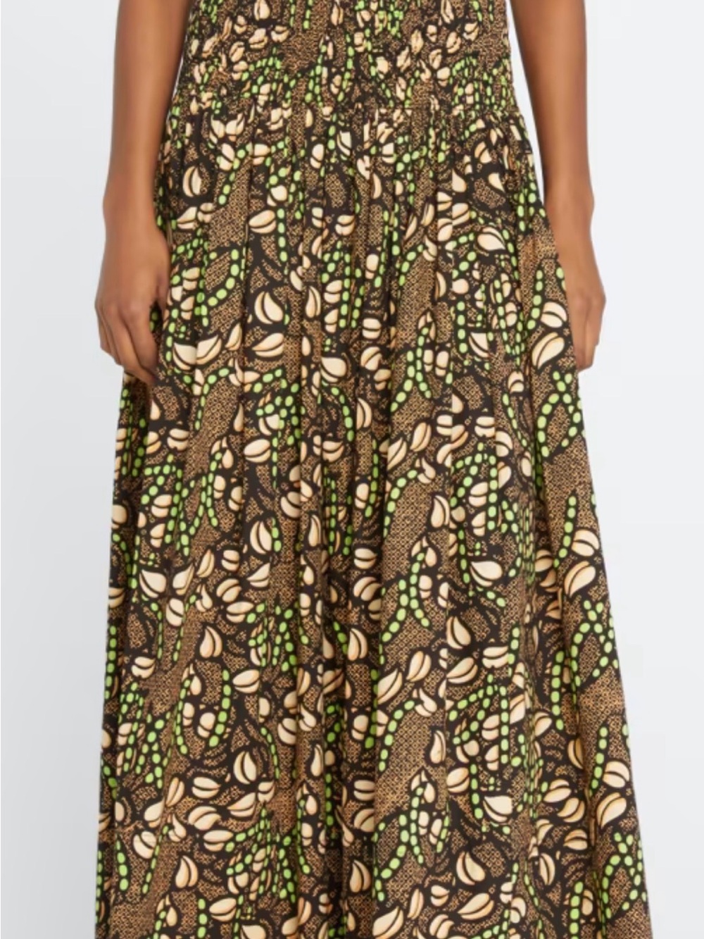A.L.C. Catalina Printed Smocked Waist Maxi Skirt - Size 2